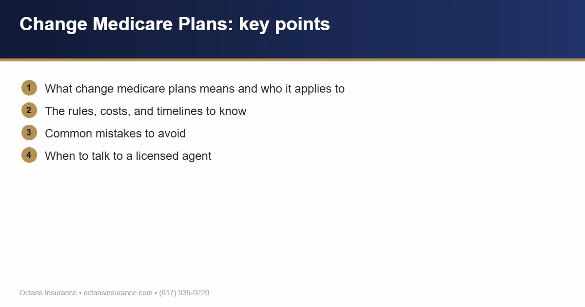 Change Medicare plans key points
