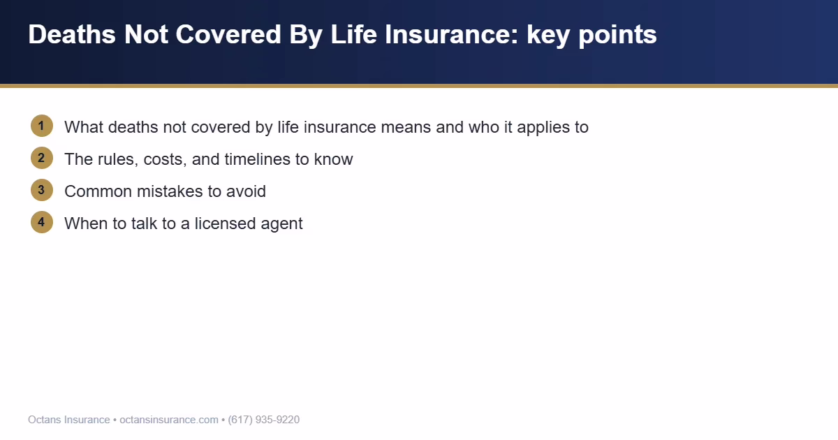 Deaths Not Covered By Life Insurance key points summary