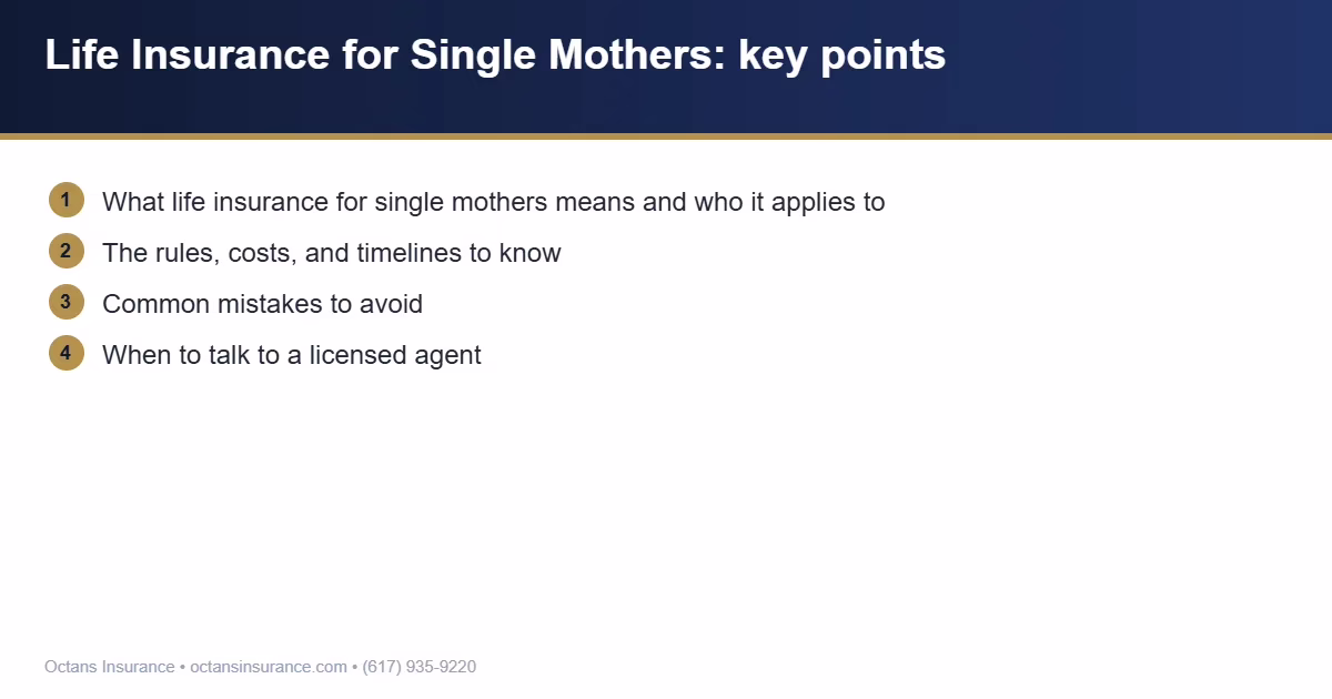 Life Insurance for Single Mothers key points summary