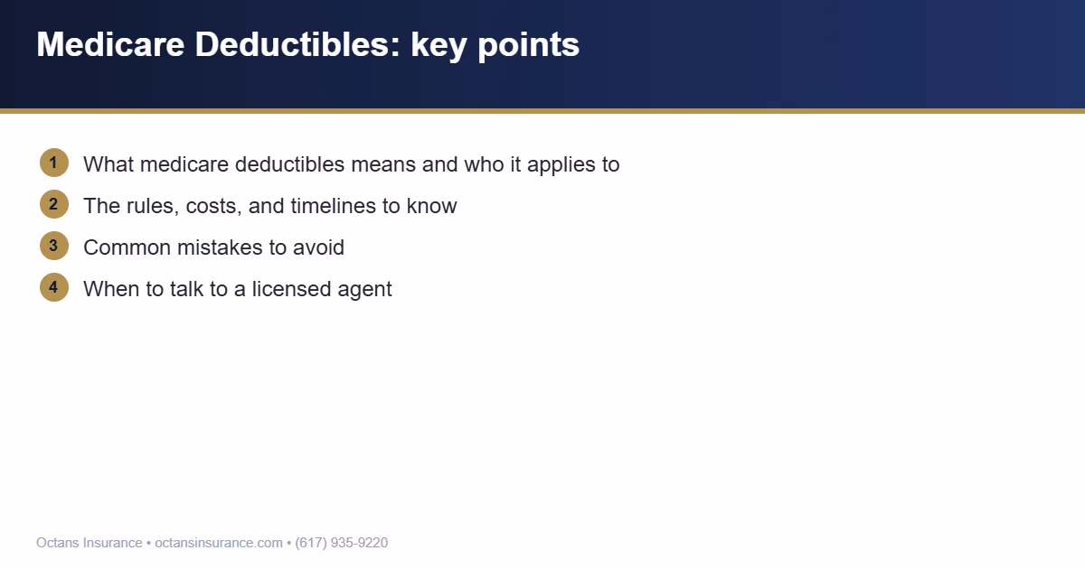 Medicare Deductibles key points summary