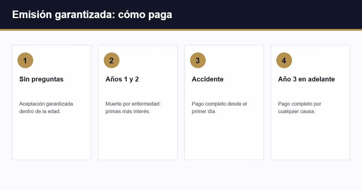 Seguro de vida de emisión garantizada: cómo paga el beneficio graduado
